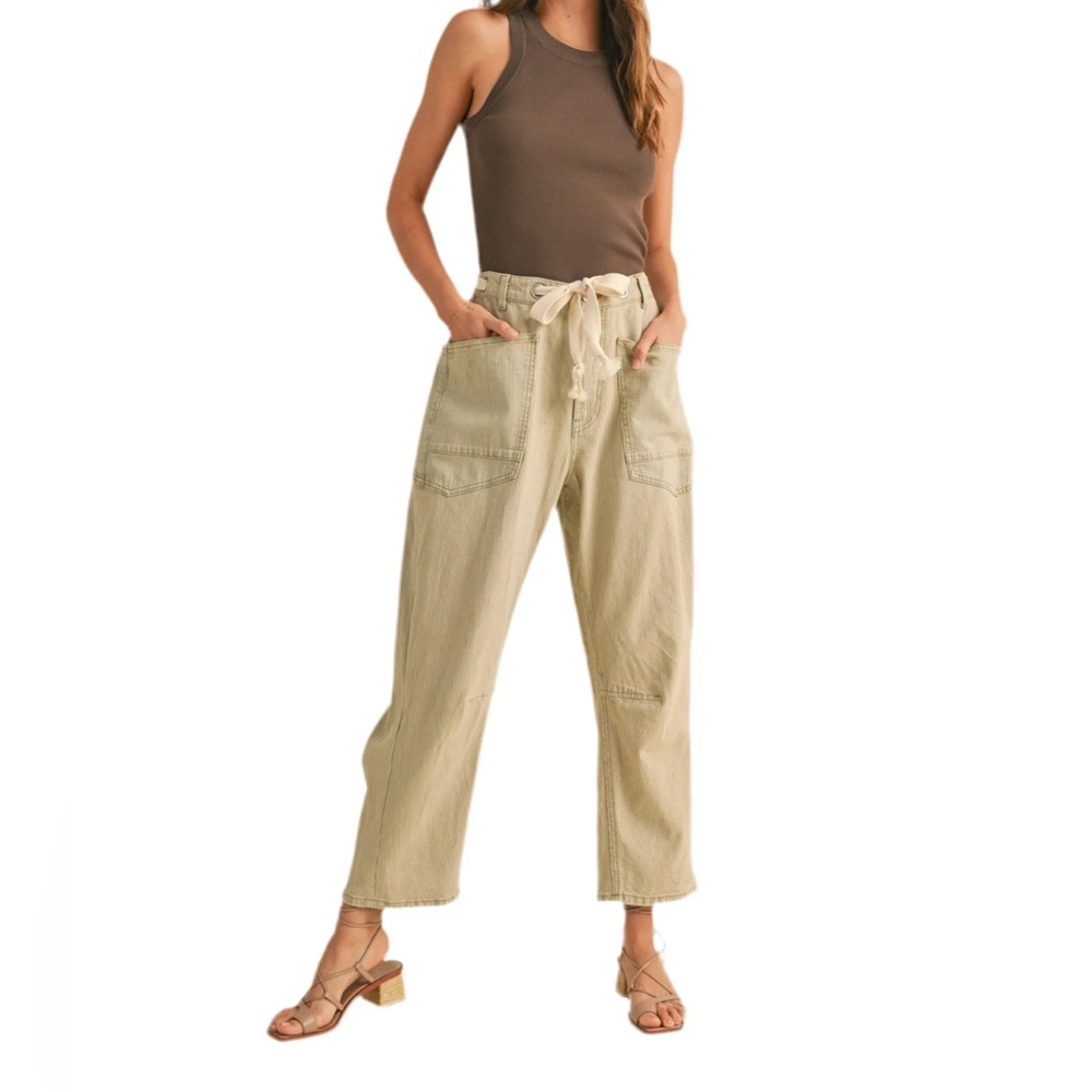 Miou Muse Striped Cotton Denim Pants Size Medium NWT - Picture 2 of 10
